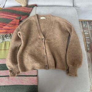 Sezane V-Neck Sweater in Warm Brown